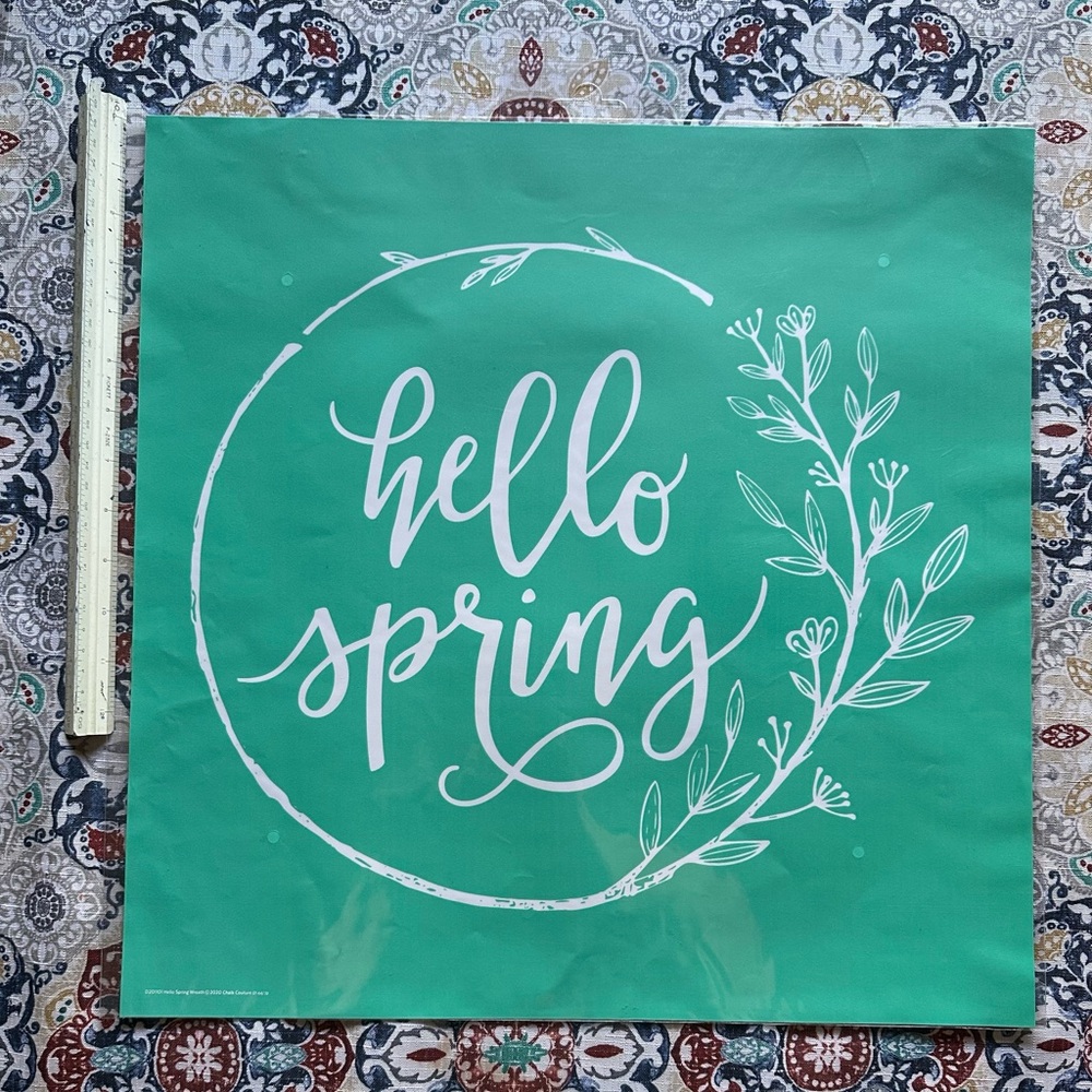 Chalk Couture Transfer-Hello Spring Wreath